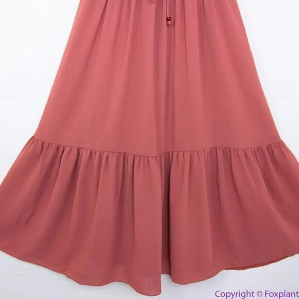 NEW Madewell Ruched Keyhole Tiered Midi Dress,‎ Vintage Quartz, 12